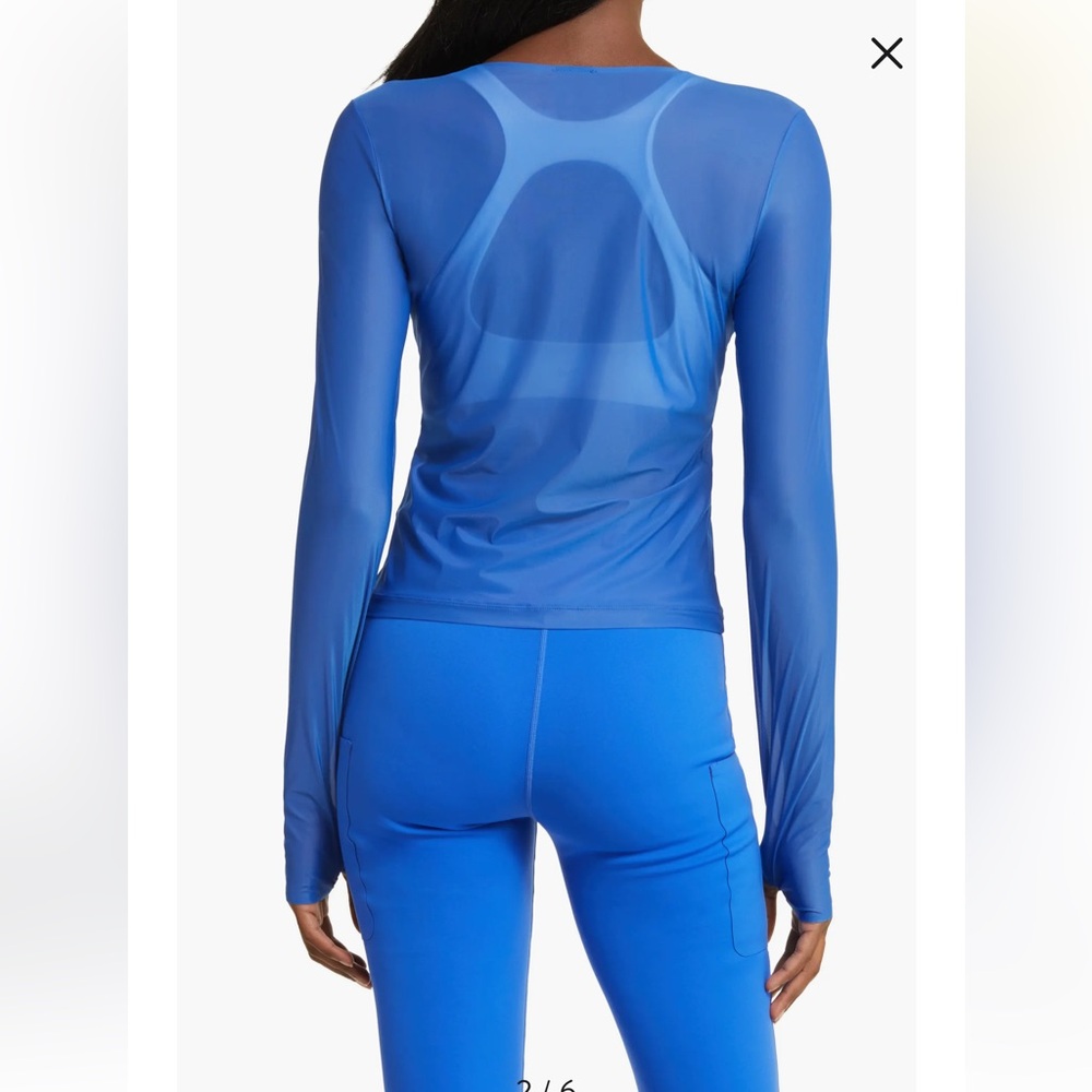 Nike FutureMove Women's Blue Sheer Dri-FIT Long-Sleeve Top with thumbholes - Picture 12 of 16